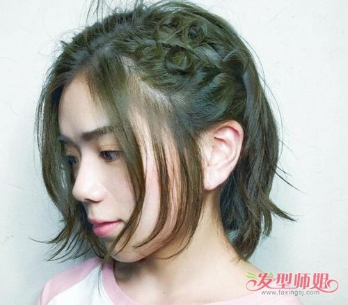 24短发女生流行扎发发型简单又美腻 短发女生可以在家自己扎的发型